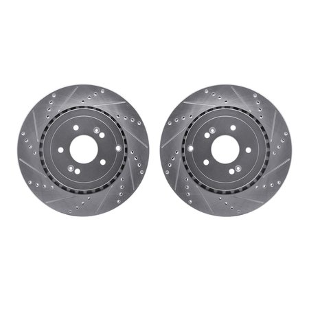 DYNAMIC FRICTION CO Rotors-Drilled and Slotted-SilverZinc Coated, 7002-21025 7002-21025